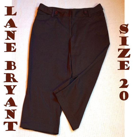 Size 20 Lane Bryant Cool Brown Capri Crop Pants Capris Pedal Pushers Vented Leg - Picture 1 of 6